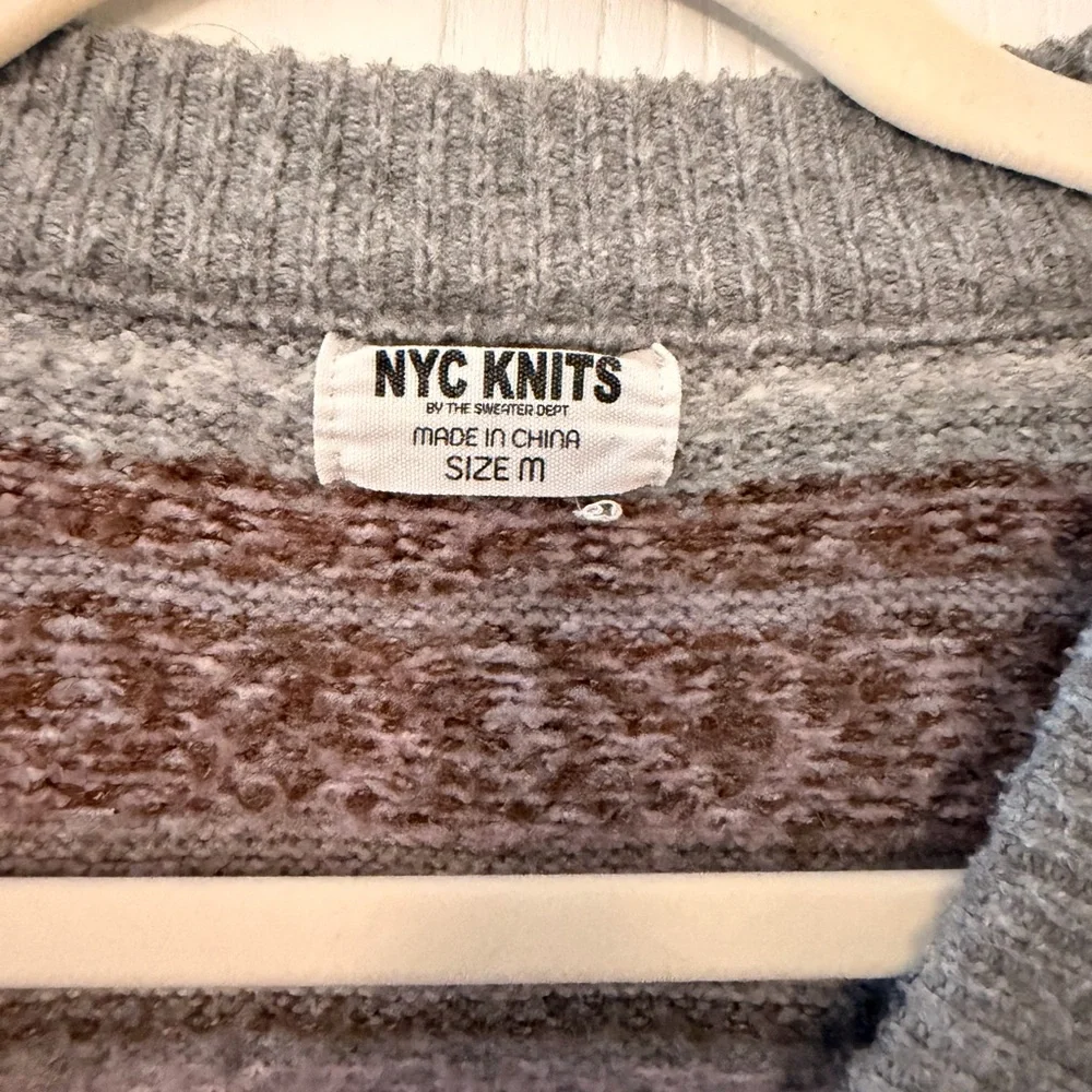 Nordstrom Gray and Brown Patterned Cardigan - Picture 2 of 2